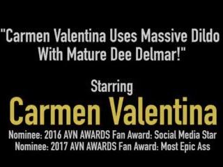 Carmen valentina përdor masiv dildo me middle-aged dee.